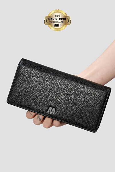 SANATE COLLECTION Hakiki Deri Unisex Telefon Bölmeli Cüzdan – Mıknatıslı, Kiş...