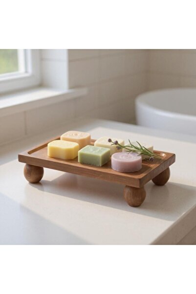 PUDRAM Natural Wood Rectangular Presentation Stand 17X30 Cm, Aesthetic and Stylish Design