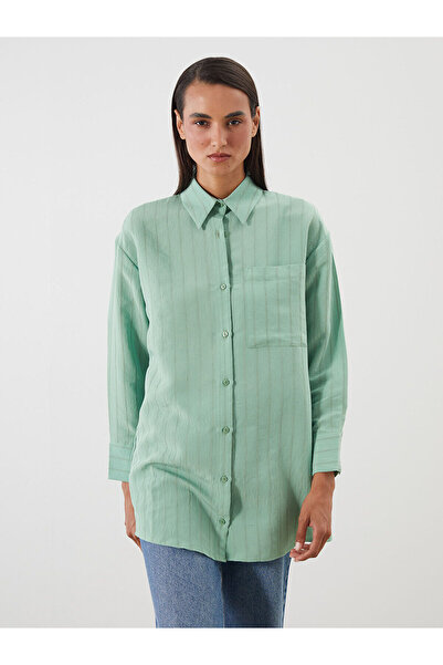 LC Waikiki Özmarka Νέας Σεζόν Γυναικείο Πουκάμισο Τουνίκ με Υφή Oversize