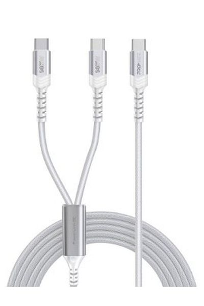 Promate Dual-braided USB-C™ to USB-C charging cable, delivers high-speed charging up to 140W