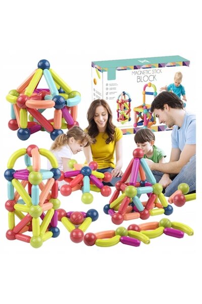 OEM Children's Construction Set, Magnetic Spheres, 66 Pieces, Plastic, Multicolor