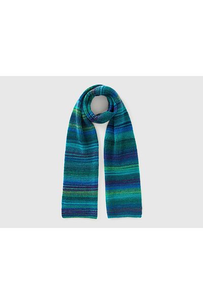 United Colors of Benetton Colorful Striped Wool Blend Scarf