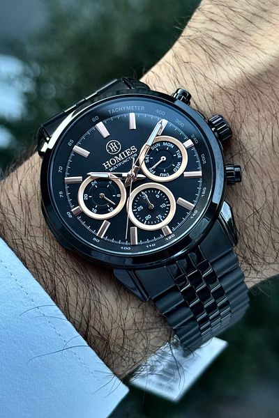 Homies Men's Wrist Watch Stainless Steel Jubile Cord with Original Gift Box and Bracelet Gift.