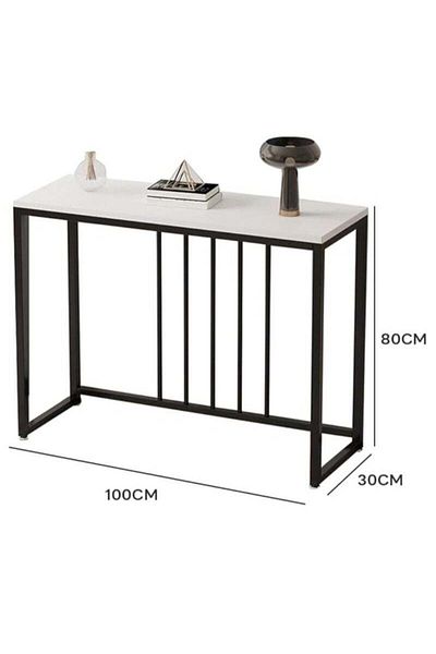 AGD Console Table for Entryway, Narrow MDF Side Table, Coffee Corner, Metal Frame, Sofa Table for Hallwa