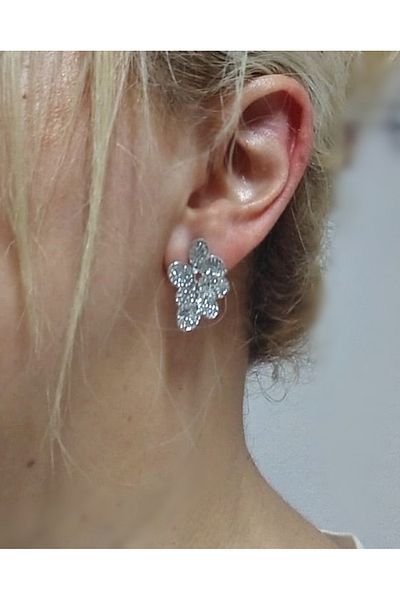 mos&more Silver Leaves Small Women's Earrings
