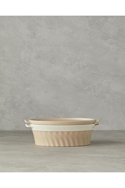 English Home Pure Stoneware Oval Oven Pot Cream 28X17,8X8