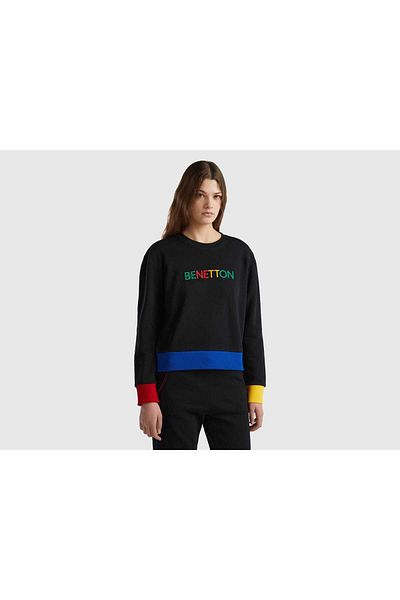 United Colors of Benetton 100% Cotton Printed Logo Sweatshirt