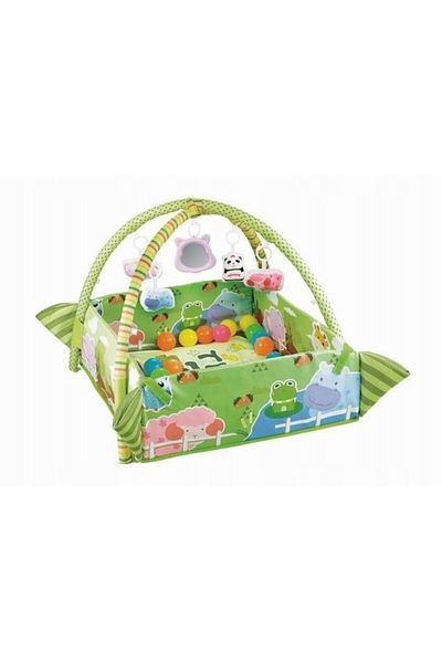 MalPlay Multifunctional Baby Activity Center with 30 Balls and Detachable Toys, Green
