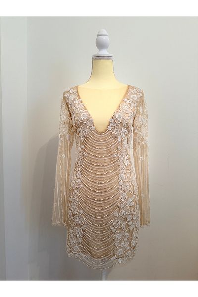 ARA Atelier Petite mini dress with pearl embroidery