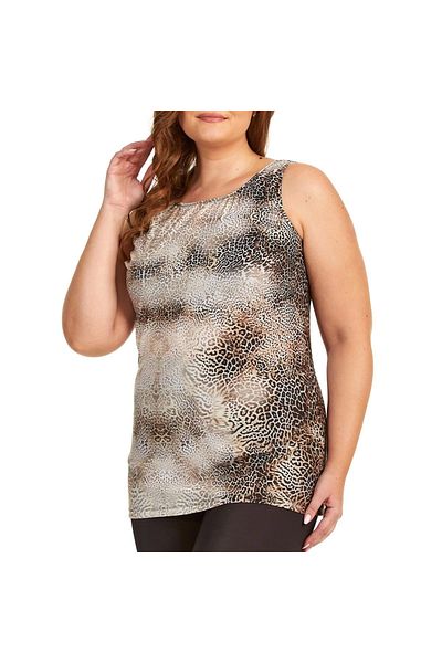 Argento 0755-9011 Leopard Short Sleeve Tankini