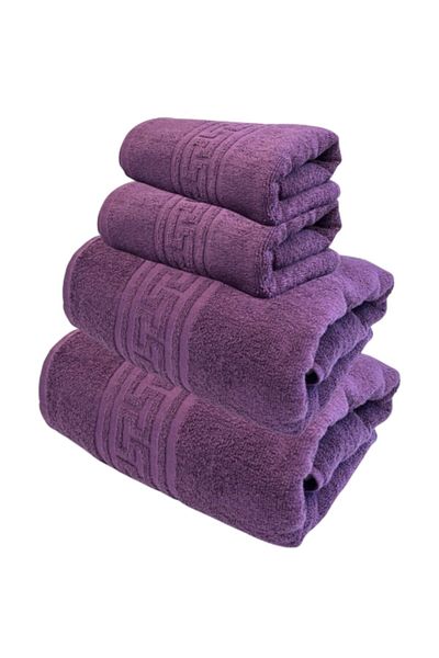 TextiLici Set of 4 Bath Towels, 100% Premium Quality Cotton, TextiLici, Purple