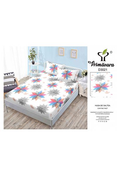 FIONNA.RO Duvet Cover With Elastic And Pillowcases 160X200cm - Multicolor Leaves