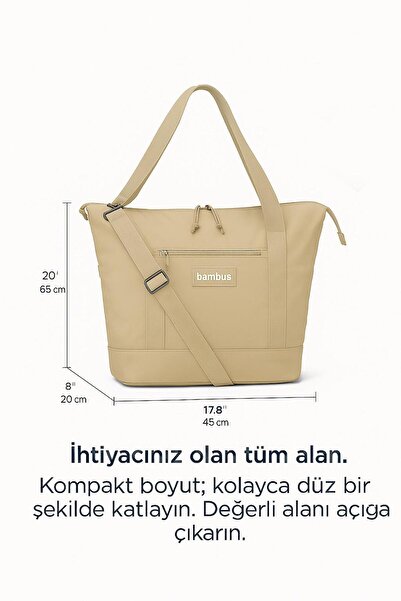 Bambus Cüzdan Küçülebilen/Büyüyebilen Çok Amaçlı Körüklü Su Geçirmez El Seyahat Valizi Bavulu