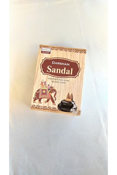 Darshan Incense 10 Adet Sandal Ağacı Kokusu Darshan Geri Akış Backflow Tütsü