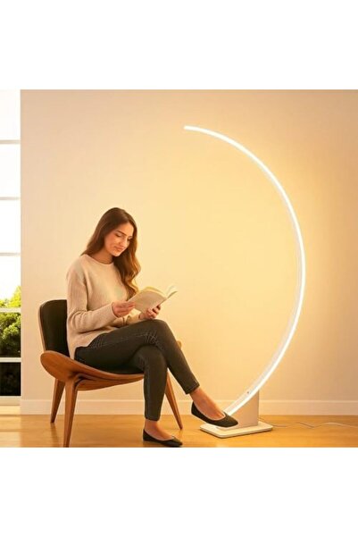 Biki مصباح أرضي عصري بتصميم قوسي للمنزل والمكتب - مصباح LED قائم، إضاءة داخلي...