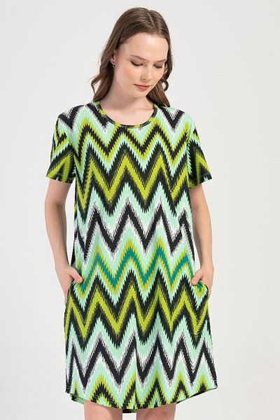 VİENETTA Cotton Women's Plus Size Short Sleeve Nightgown, 409117