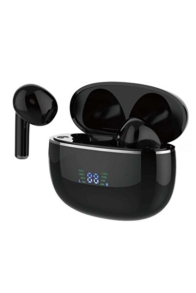 YOURZ سماعات رأس SOULMATE12 لاسلكية بتقنية البلوتوث مع علبة شحن وميكروفون - أسود