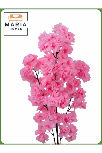 MARIA HOMES Artificial Pink Flower Tree 60 cm – Decorative Indoor Floral Plant with Gray Pot