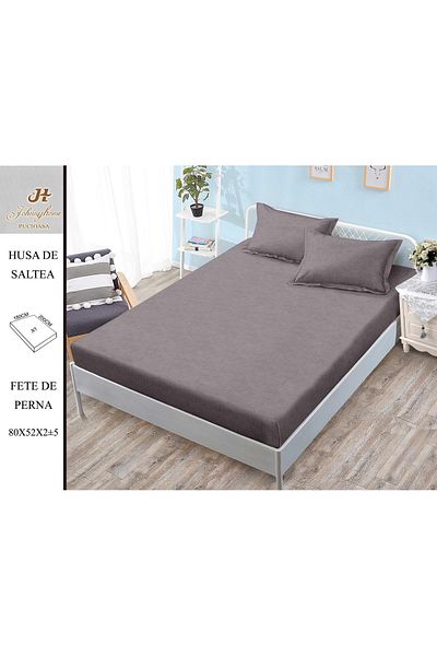 FIONNA.RO Satin Cotton Elasticated Pillowcase and Pillowcases 180x200cm - Brown UNI