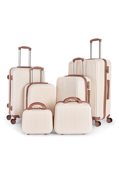 LİMRA Modern Design 6-Piece Beige Luggage Set with Wheels