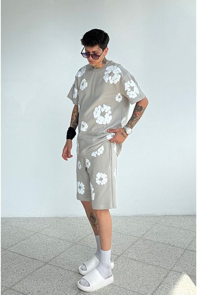 zaee D.Tears Printed Oversize Shorts Set