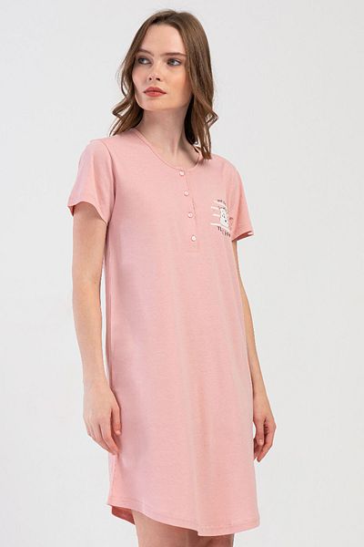 VİENETTA Cotton Women's Short Sleeve Nightgown, 408106