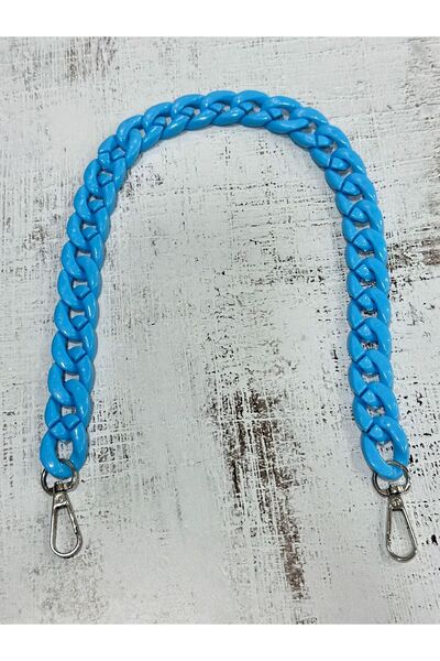 miraylahobi مقبض حقيبة دائري مسطح من الأكريليك باللون الأزرق 50 سم 1 قطعة