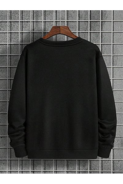 Boi Φούτερ La Los Angeles - Μαύρο εμπριμέ Oversize Φούτερ Crew Neck
