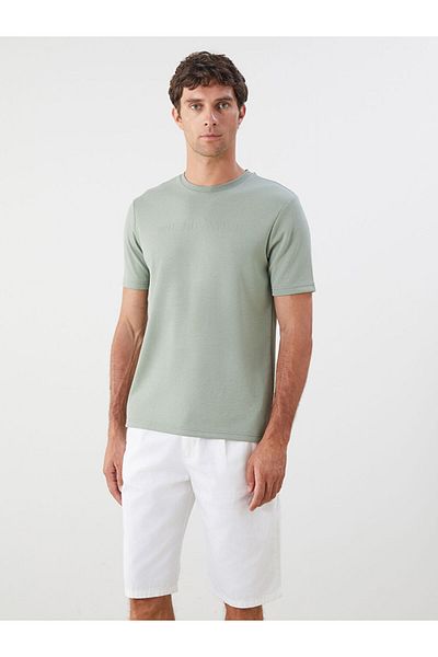 LC Waikiki Blue Crew Neck Printed Men's T-Shirt