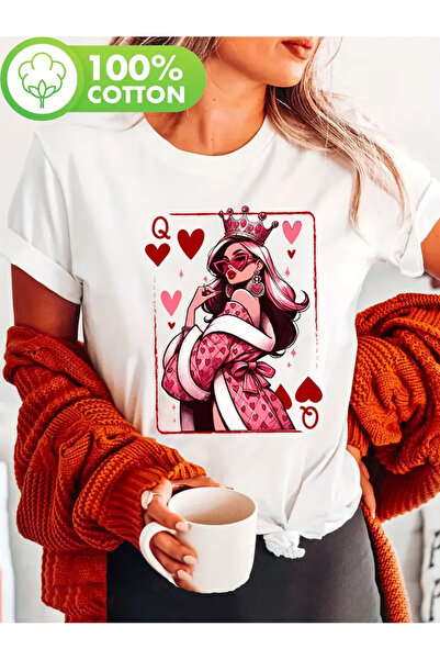 AEMİ Μπλουζάκι Unisex Queen με στάμπα Oversize Crew Neck