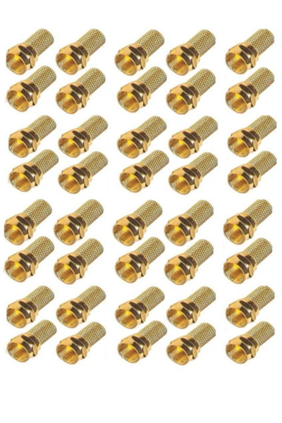 Conigitar Gold F Konnektör (50 Adet) Standart 18 Mm Rg6 U4 Anten Kablosu Uyumlu