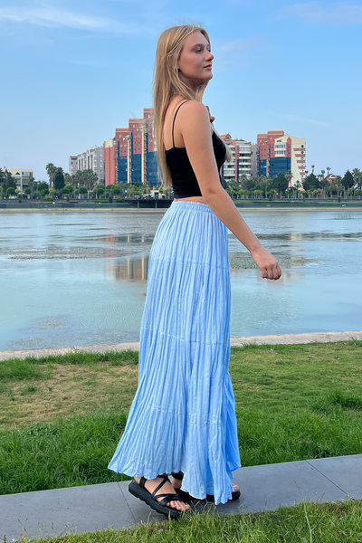 DSB Şile Bezi Uzun Yazlık Etek Astarlı %100 Pamuklu 100cm