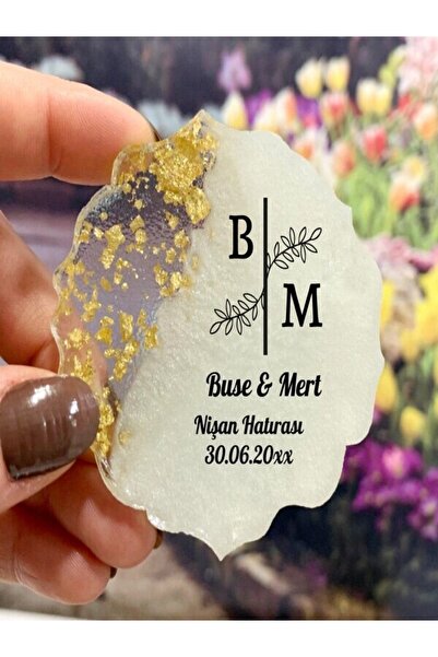 Global Center Epoksi Magnet 25 Adet Söz Nişan Nikah Düğün Kına Hediyelik Orga...