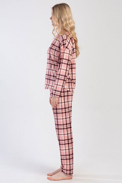 VİENETTA Women's Microwelsoft Marla Off Shoulder Long Sleeve Pajamas Suit , 312101