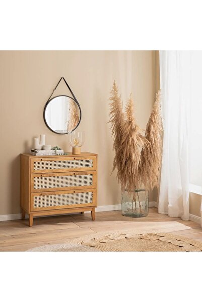 WoodenDecoration01 Linea Nature 3 Çekmeceli Masif Ahşap Şifonyer