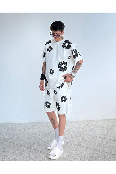 zaee D.Tears Printed Oversize Shorts Set