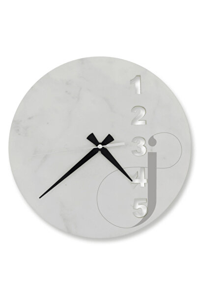 jumeax ساعة حائط إيلي رخام 30x30 سم كارارا