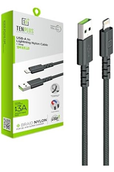 TENPLUS كابل USB-A إلى Lightning من النايلون، بطول متر واحد