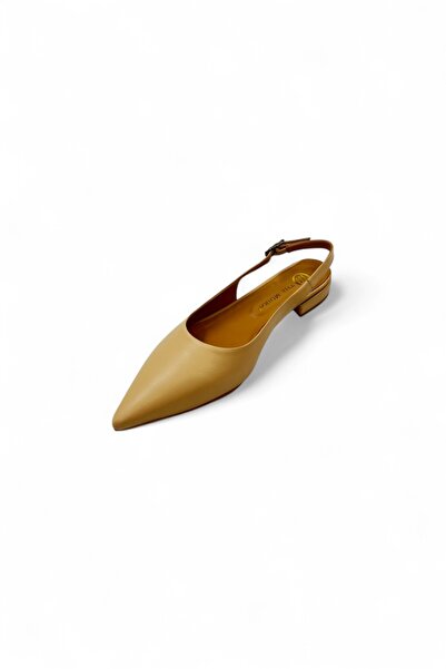 The Moirai Open Beige Ballerinas with Ankle Strap