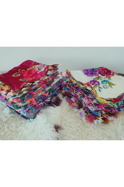 Cenk Handwork Needle Engraving Writing, Scarf, Jade, Mevlud Cover, Gift 4 Edge Embroidered