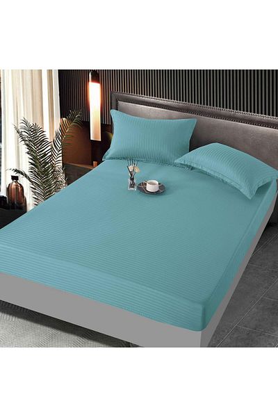 FIONNA.RO Satin Cotton Damask Duvet Cover 160x200cm - Minty Green