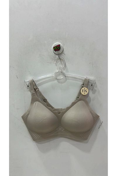 F.K Women's Laser Cut Unpadded Underwire Bra Sand Gray –1252