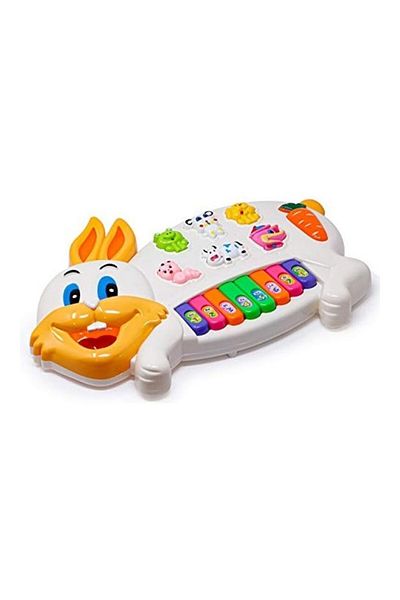 Rally لعبة بيانو على شكل أرنب من Zest for Toys مع ضوء وامض وصوت للأطفال