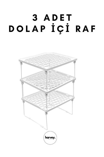 Harvey 3 Pcs - Cabinet Organizer Shelf Organizers Durable Cup Rack a Quality Organizing Rack
