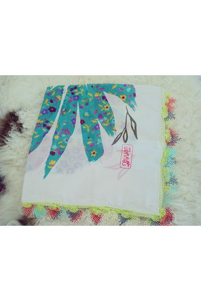 Cenk Handwork Needle Engraving Writing, Scarf, Jade, Mevlud Cover, Gift 4 Edge Embroidered