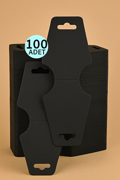 OLİ Art Takı Kartı ve Bileklik Kartı Siyah 100 ad. Takı Asma Kartı 9x4cm Neck...