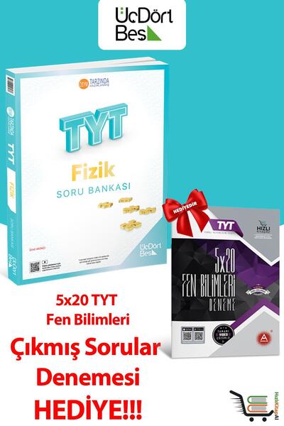 Üç Dört Beş Yayıncılık 2026 Model TYT Fizik Çıkmış Sorular Hediyeli!