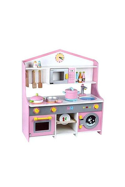 N2Y Basmat Wooden Kitchen Play Set with Accessories 62x23x72 cm