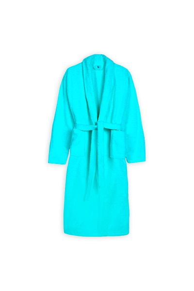 TextiLici Velour Bathrobe 100% Cotton - XXL (Turquoise)