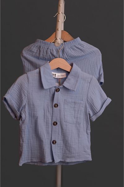 ARA Atelier Set camasa si pantaloni scurti pentru copii din muselina